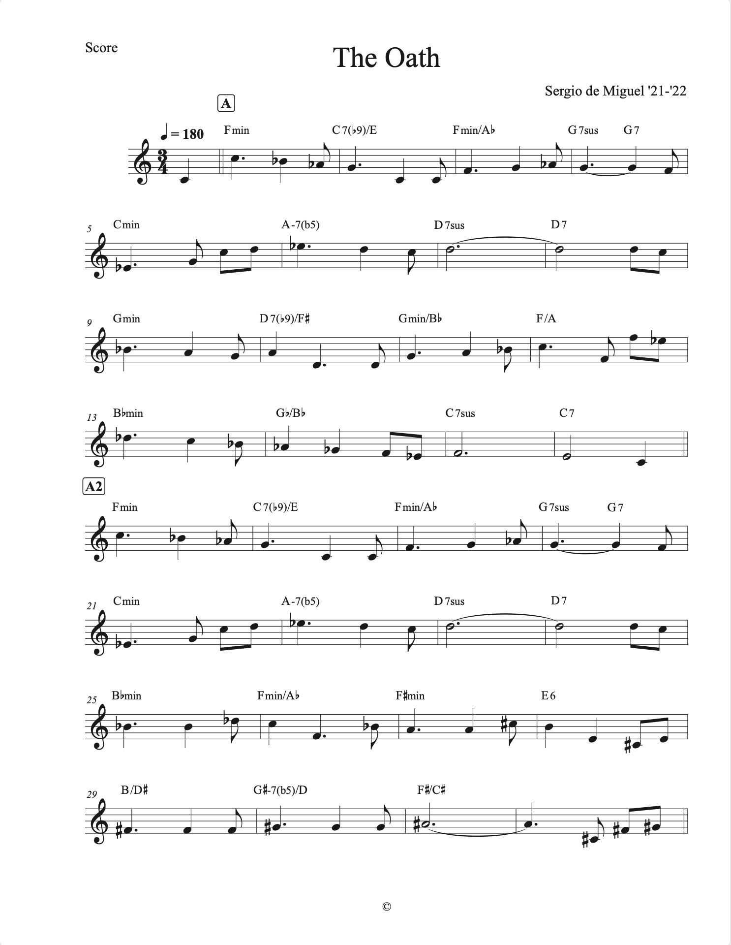 The Oath - Lead Sheet (PDF)