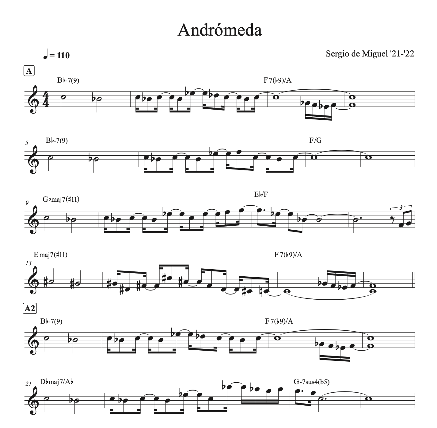 Andrómeda - Lead Sheet (PDF)